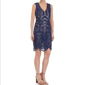🆕 ABS Allen Schwartz navy embroidered lace dress